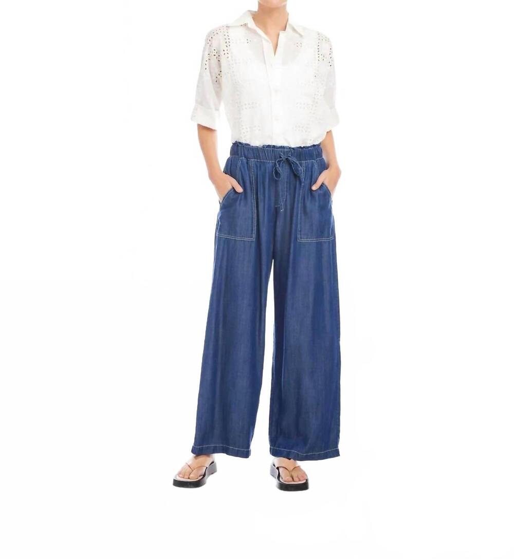 NEW FIFTEEN TWENTY kendra patch pocket pants in chambray